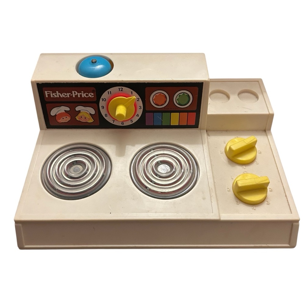 Vtg 1978 Fisher Price #919 Kitchen Set Stove Top Glow Magic Burners